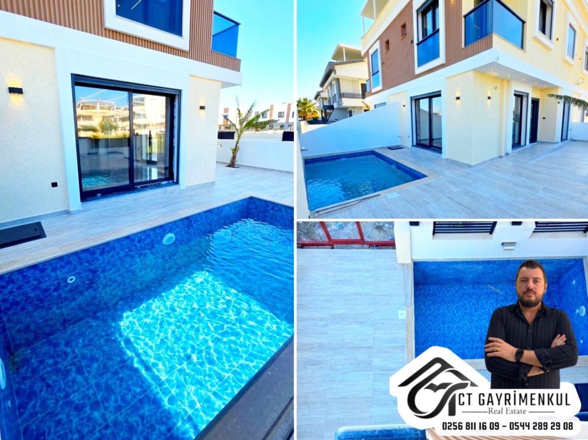 DİDİM'DE 3+1 MÜSTAKİL GİRİŞLİ HAVUZLU BAHÇELİ OTOPARKLI TRİPLEX VİLLA