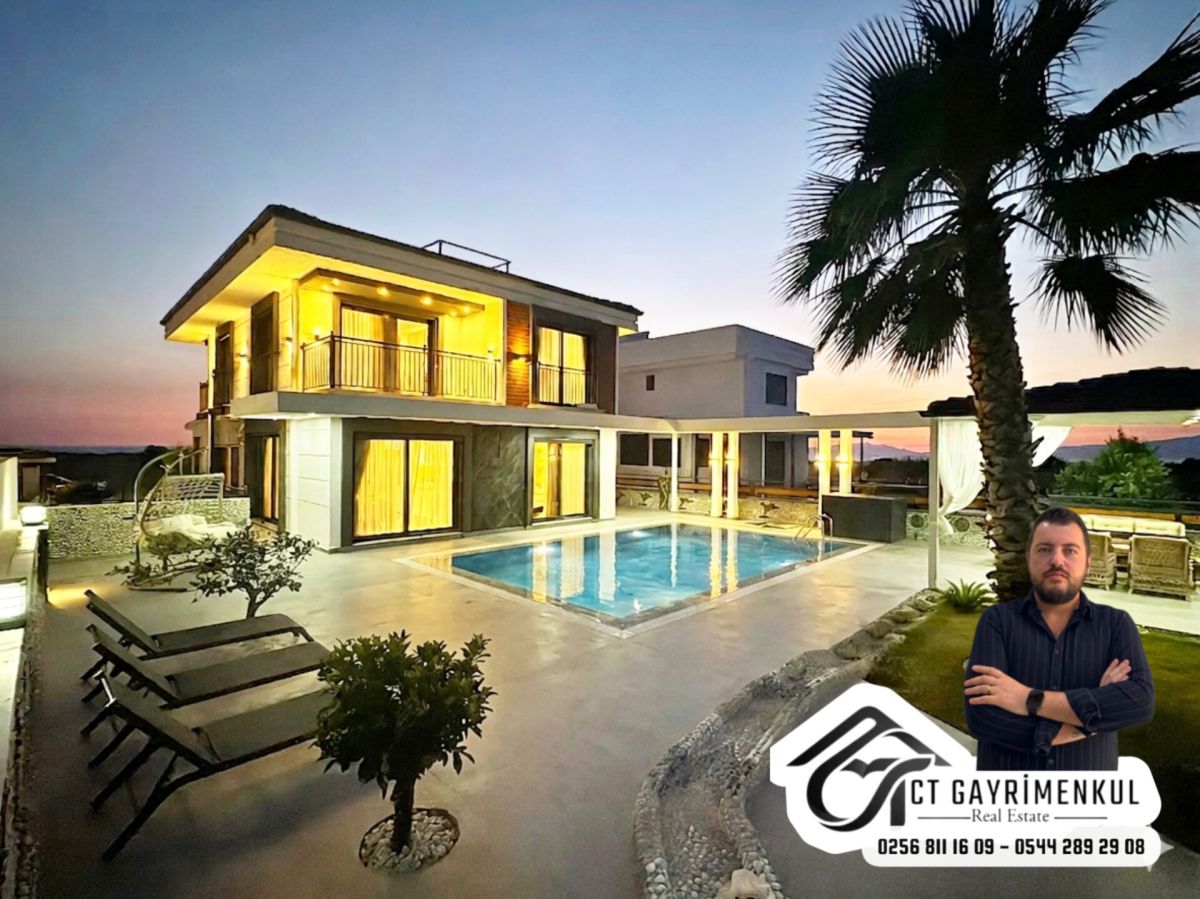 DİDİM'DE SATILIK 6+1 TAM MÜSTAKİL MALİKANE TARZINDA HAVUZLU BAHÇELİ EŞYALI VİLLA