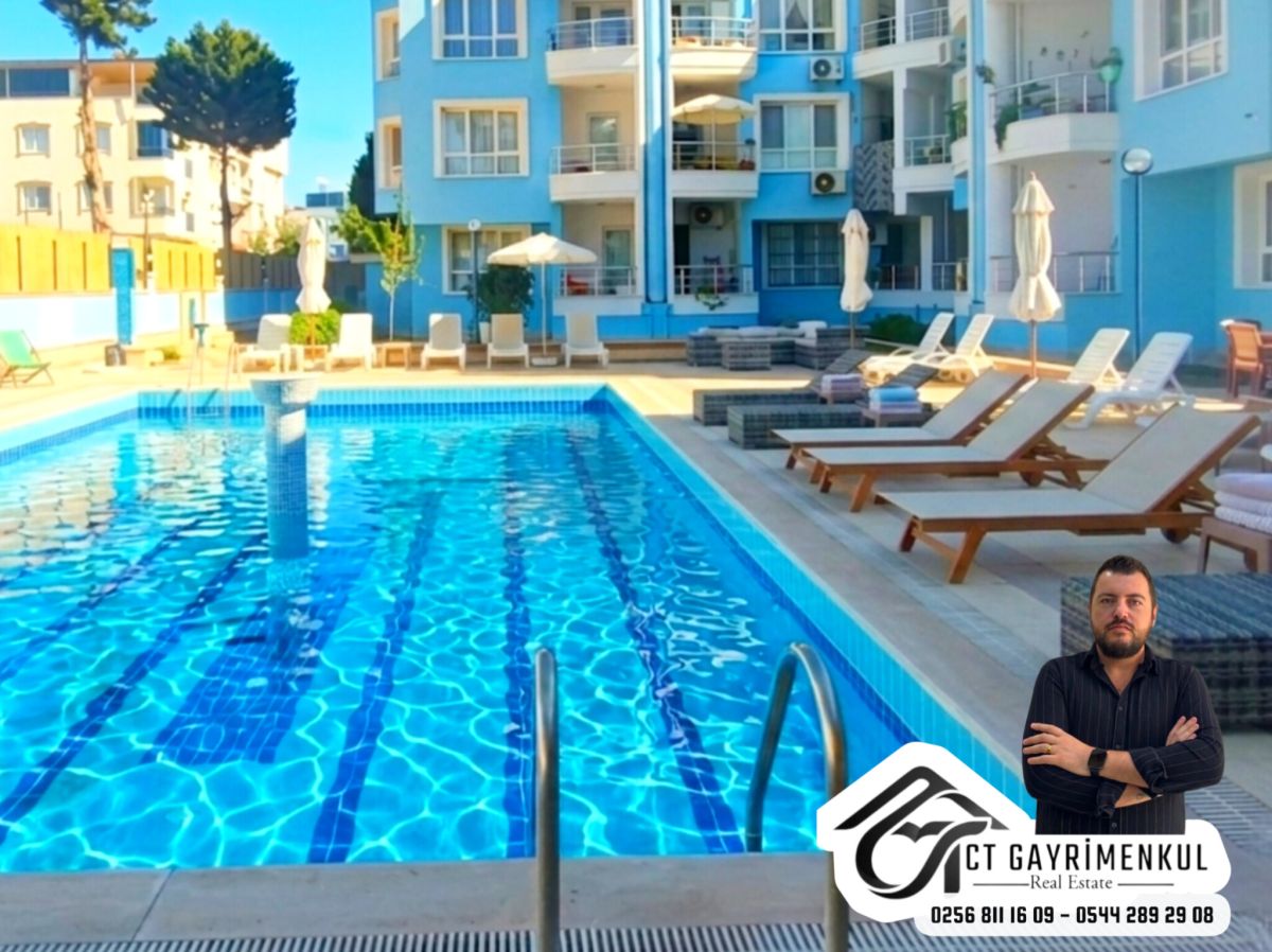 DİDİM'DE SATILIK 2+1 YÜKSEK GİRİŞ HAVUZLU SİTEDE HAVUZ CEPHE DAİRE