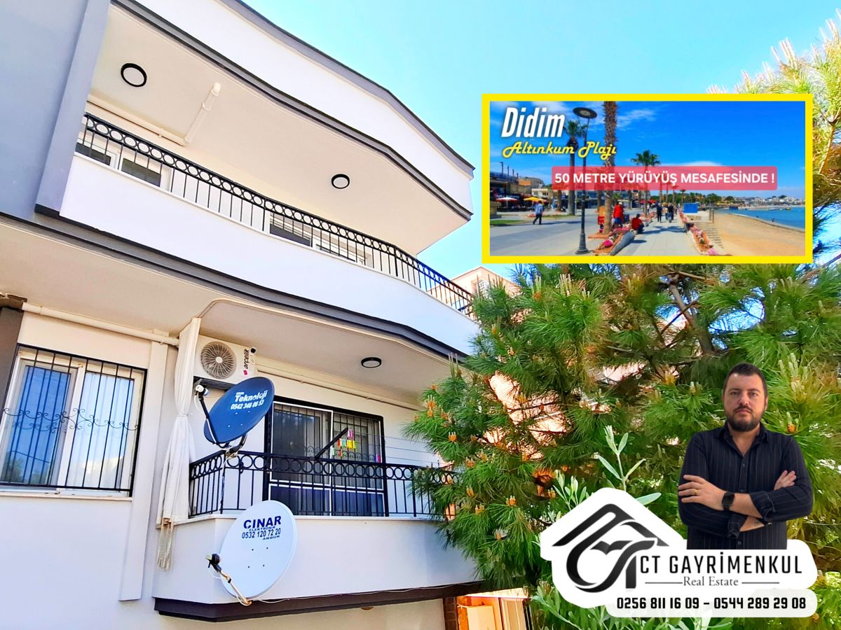 DİDİM'DE SATILIK 2+1  PLAJA 1 DK MESAFEDE FULL YAPILI DAİRE