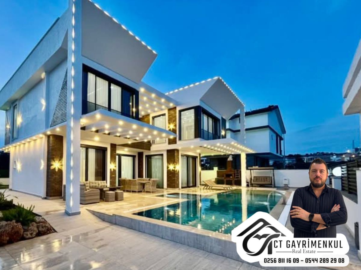 DİDİM'DE SATILIK 5+1  TAM MÜSTAKİL HAVUZLU BAHÇELİ EŞYALI VİLLA