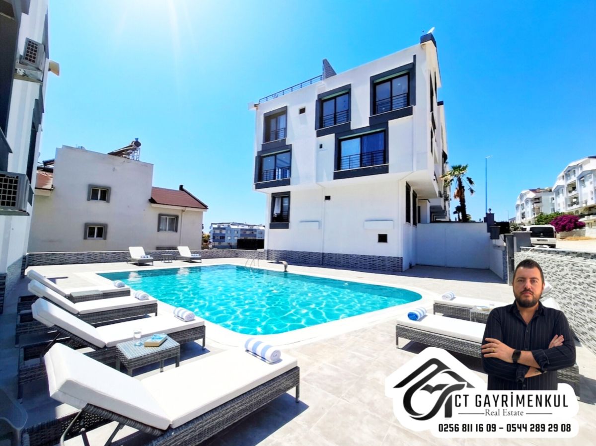 DİDİM'DE 1+1 YÜKSEK GİRİŞ ARA KAT KONUMUNDA SİTEDE HAVUZLU SIFIR DAİRE