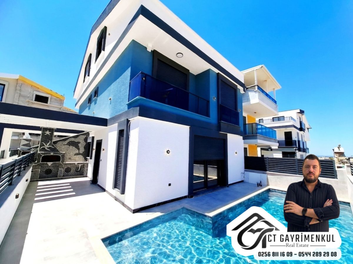 DİDİM'DE SATILIK 3+1 HAVUZLU MÜSTAKİL BAHÇELİ TRİPLEX SIFIR VİLLA
