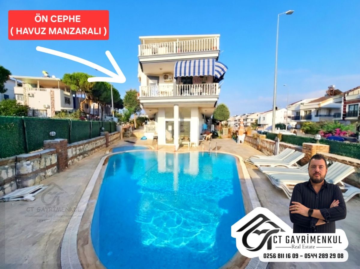 DİDİM'DE SATILIK  1+1  ORTA KAT HAVUZLU EŞYALI SİTEDE ÖN CEPHE DAİRE