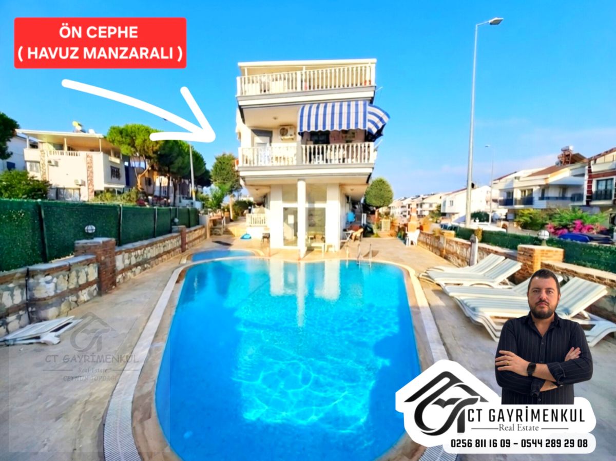 DİDİM'DE SATILIK 1+1 HAVUZLU SİTEDE ÖN CEPHE SİTENİN GÖZDE DAİRESİ !