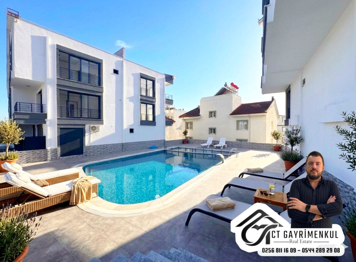 DİDİM'DE SATILIK 2+1 ORTA KATTA HAVUZLU SİTEDE ASANSÖRLÜ DAİRE