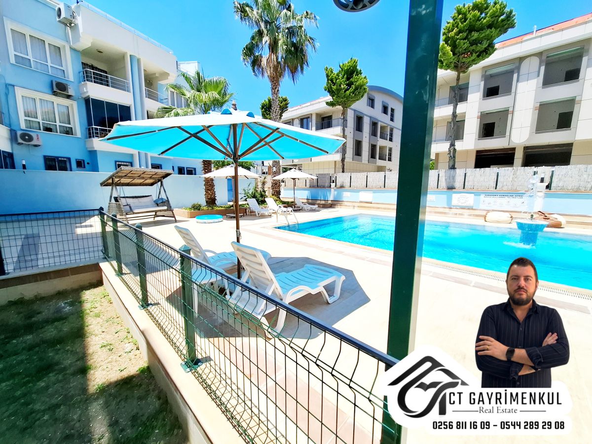 DİDİM'DE SATILIK 2+1 ORTA KAT HAVUZLU SİTEDE HAVUZ CEPHE DAİRE