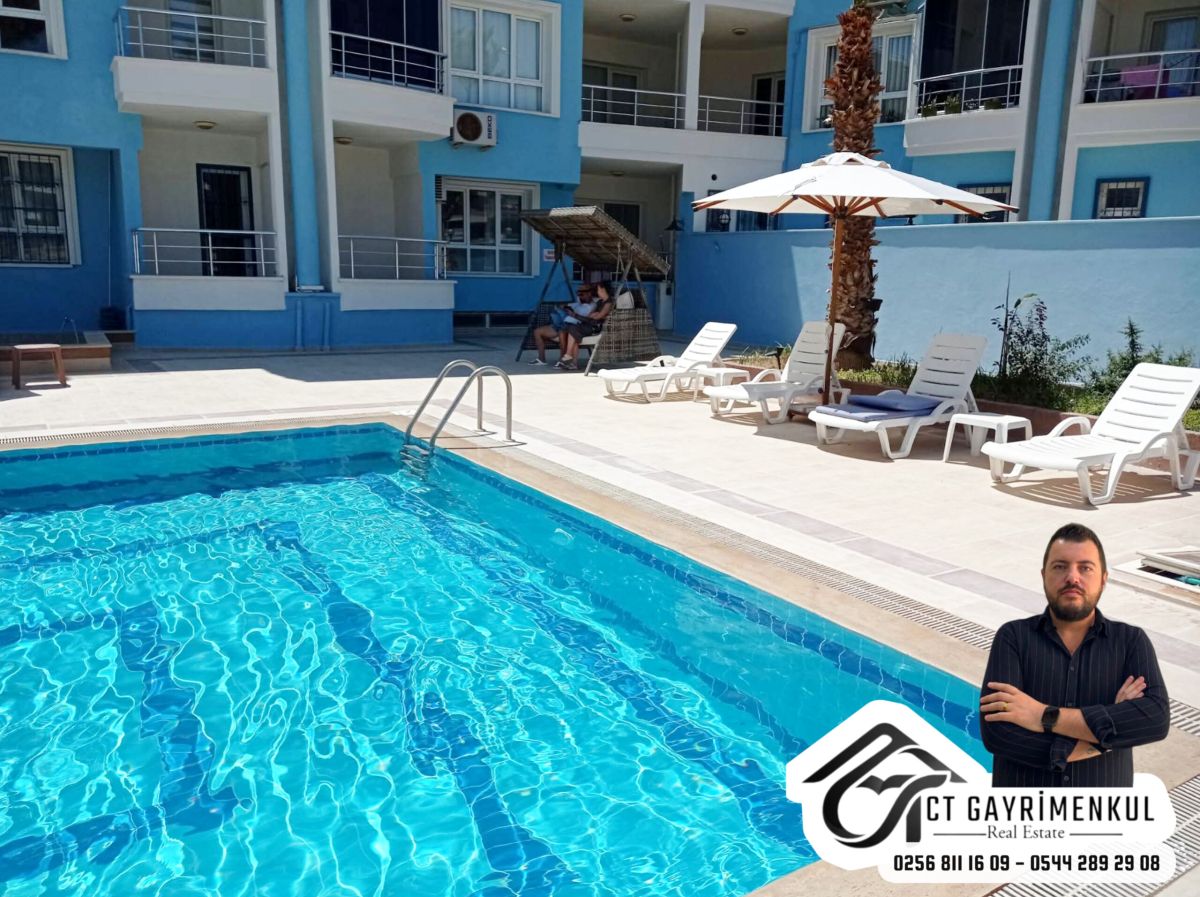 DİDİM'DE SATILIK 1+1 YÜKSEK GİRİŞ HAVUZLU SİTEDE DAİRE